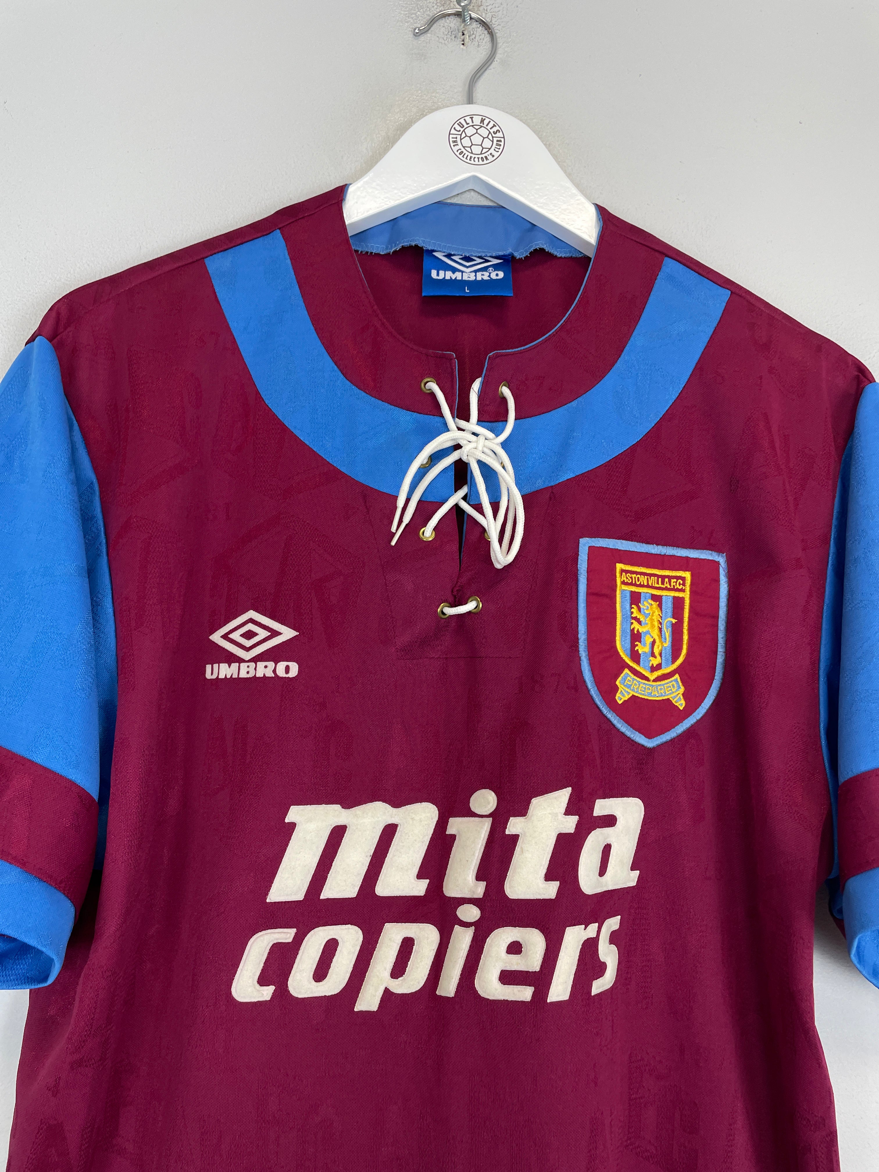 Shop 1992/93 ASTON VILLA HOME SHIRT (L) UMBRO, classic football shirts, vintage football shirts & retro soccer jerseys at Cult Kits