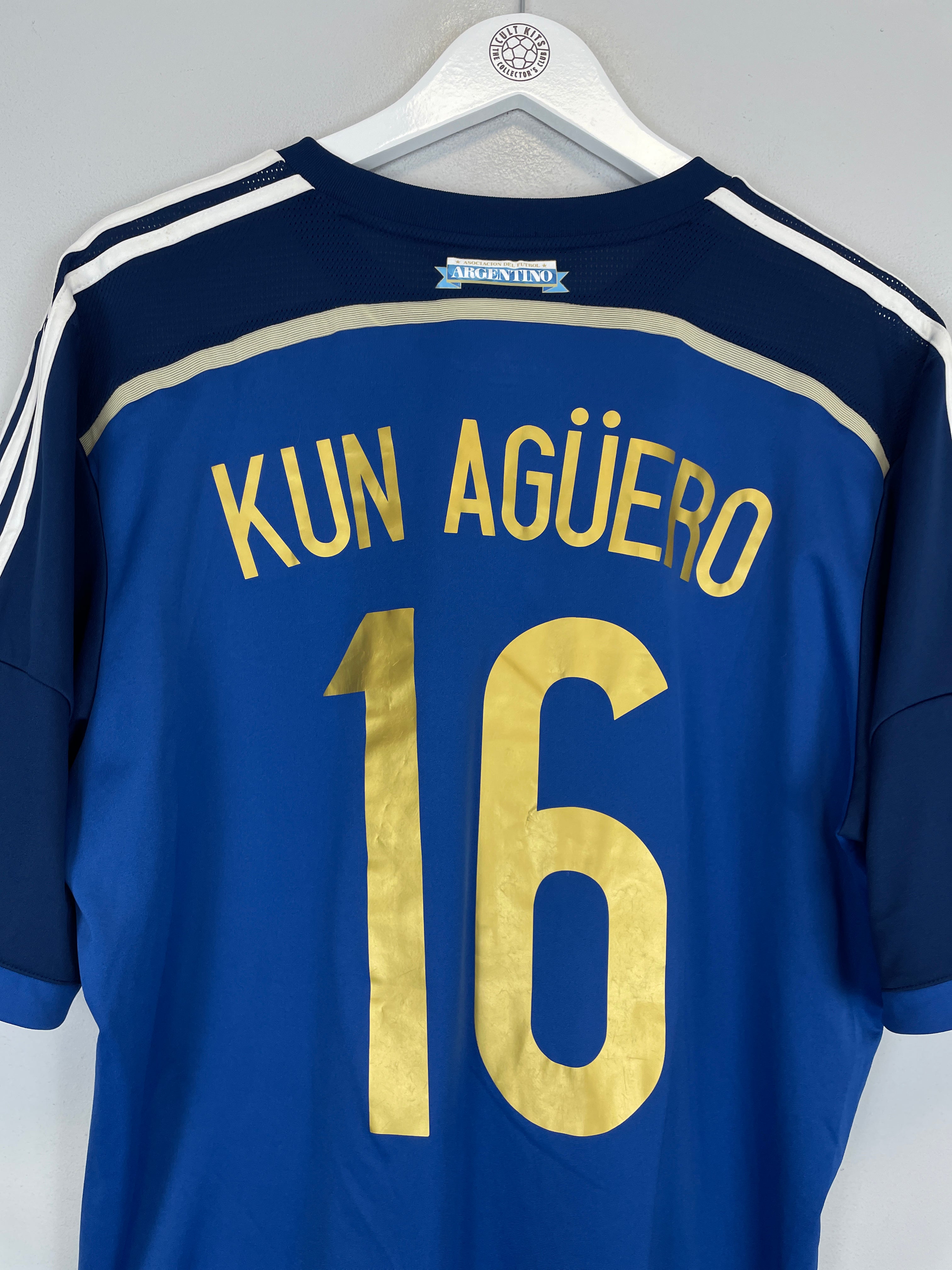 Shop 2014/15 ARGENTINA KUN AGUERO #16 AWAY SHIRT (XL) ADIDAS, classic football shirts, vintage football shirts & retro soccer jerseys at Cult Kits
