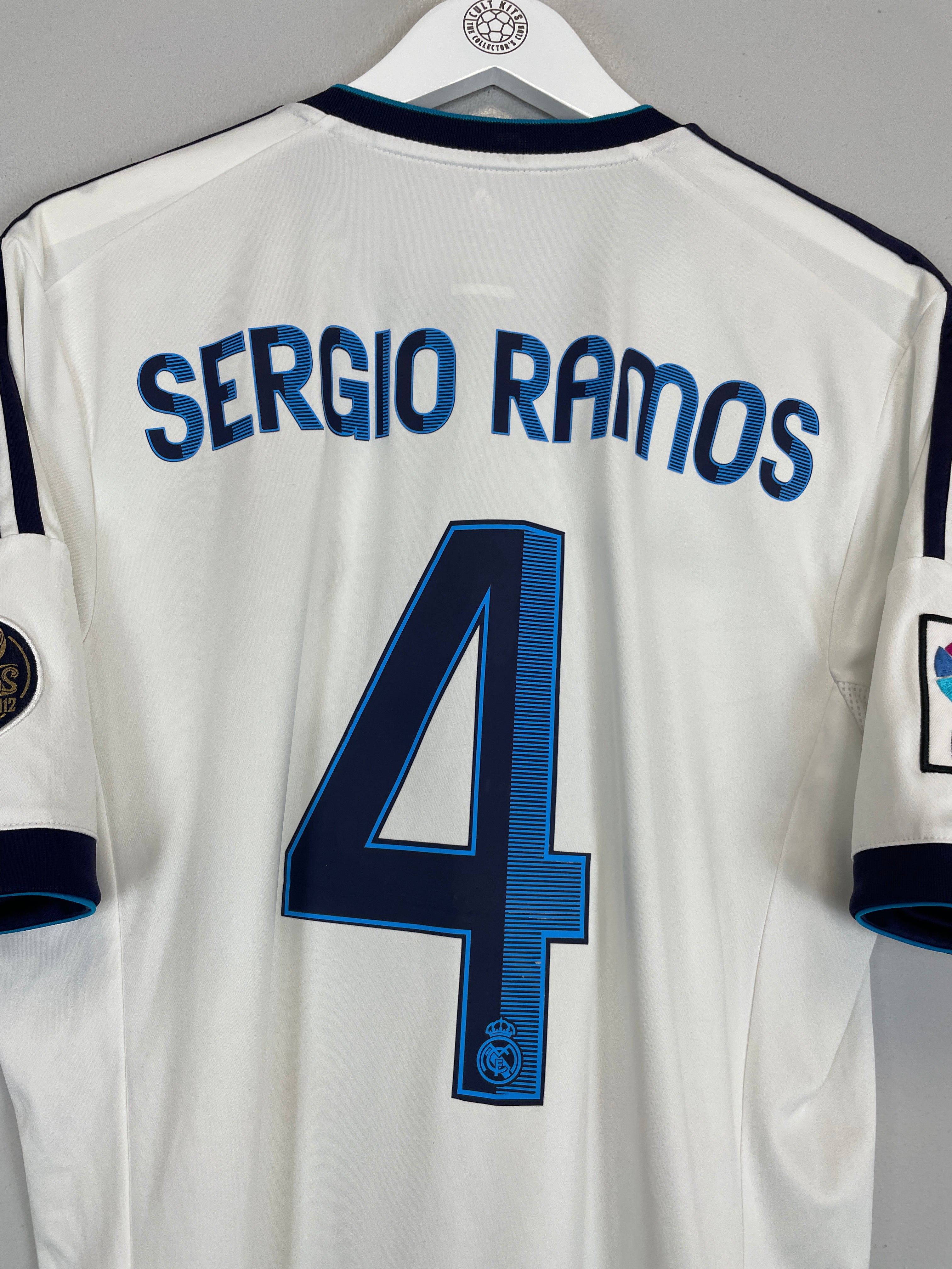 Shop 2012/13 REAL MADRID SERGIO RAMOS #4 HOME SHIRT (L) ADIDAS, classic football shirts, vintage football shirts & retro soccer jerseys at Cult Kits