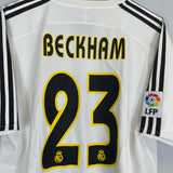 Shop 2003/04 REAL MADRID BECKHAM #23 HOME SHIRT (XL) ADIDAS, classic football shirts, vintage football shirts & retro soccer jerseys at Cult Kits