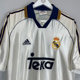 Shop 1998/00 REAL MADRID RAUL #7 HOME SHIRT (L) ADIDAS, classic football shirts, vintage football shirts & retro soccer jerseys at Cult Kits