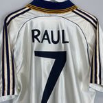 Shop 1998/00 REAL MADRID RAUL #7 HOME SHIRT (L) ADIDAS, classic football shirts, vintage football shirts & retro soccer jerseys at Cult Kits