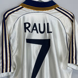 Shop 1998/00 REAL MADRID RAUL #7 HOME SHIRT (L) ADIDAS, classic football shirts, vintage football shirts & retro soccer jerseys at Cult Kits