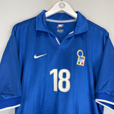 Shop 1998/99 ITALY R.BAGGIO #18 HOME SHIRT (XL) NIKE, classic football shirts, vintage football shirts & retro soccer jerseys at Cult Kits
