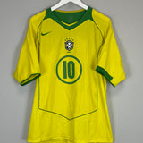 Shop 2004/06 BRAZIL RONALDINHO #10 HOME SHIRT (M) NIKE, classic football shirts, vintage football shirts & retro soccer jerseys at Cult Kits
