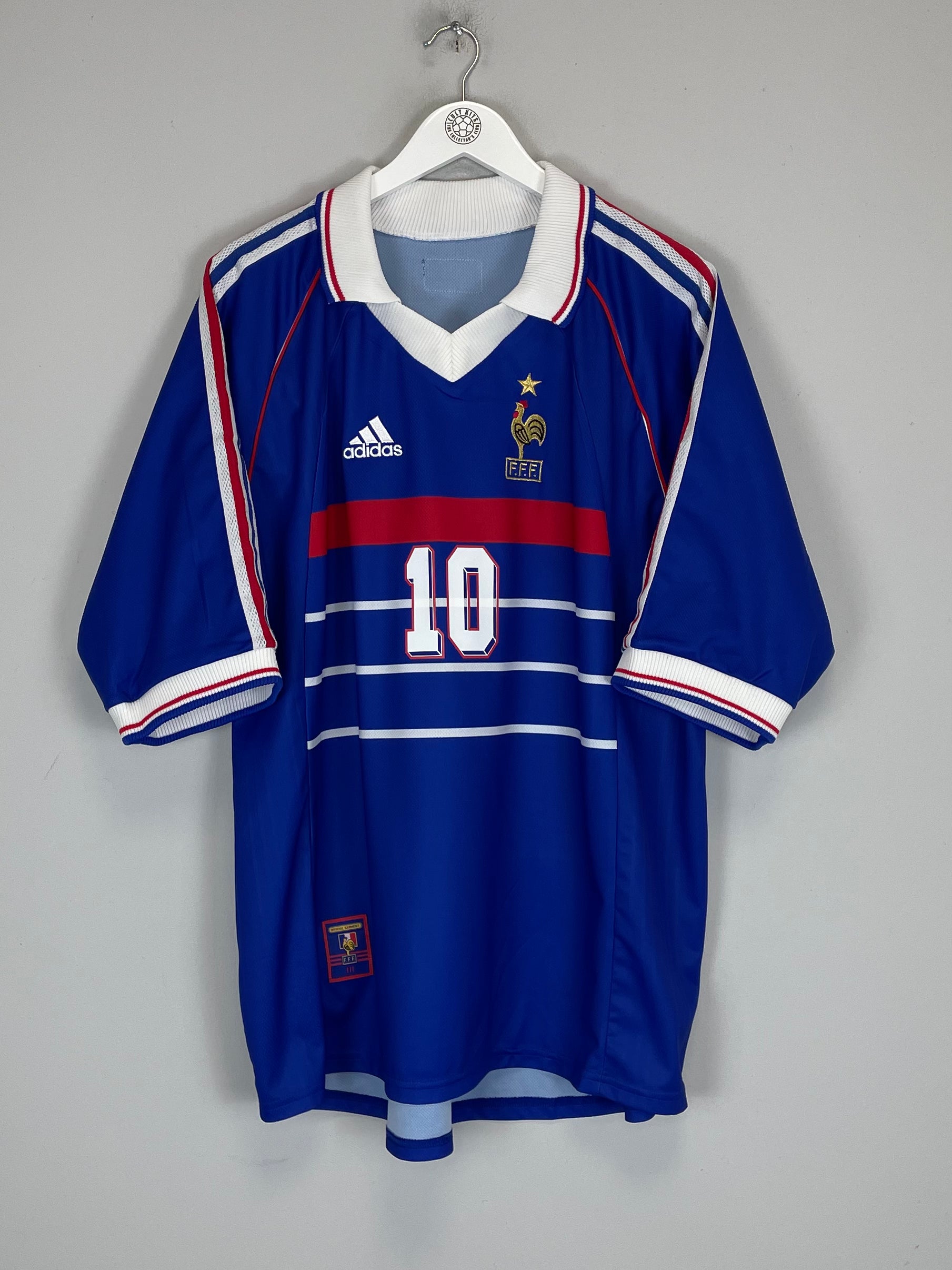 Shop 1998/00 FRANCE ZIDANE #10 HOME SHIRT (XL) ADIDAS, classic football shirts, vintage football shirts & retro soccer jerseys at Cult Kits