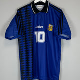 Shop 1994 ARGENTINA MARADONA #10 AWAY SHIRT (M) ADIDAS, classic football shirts, vintage football shirts & retro soccer jerseys at Cult Kits