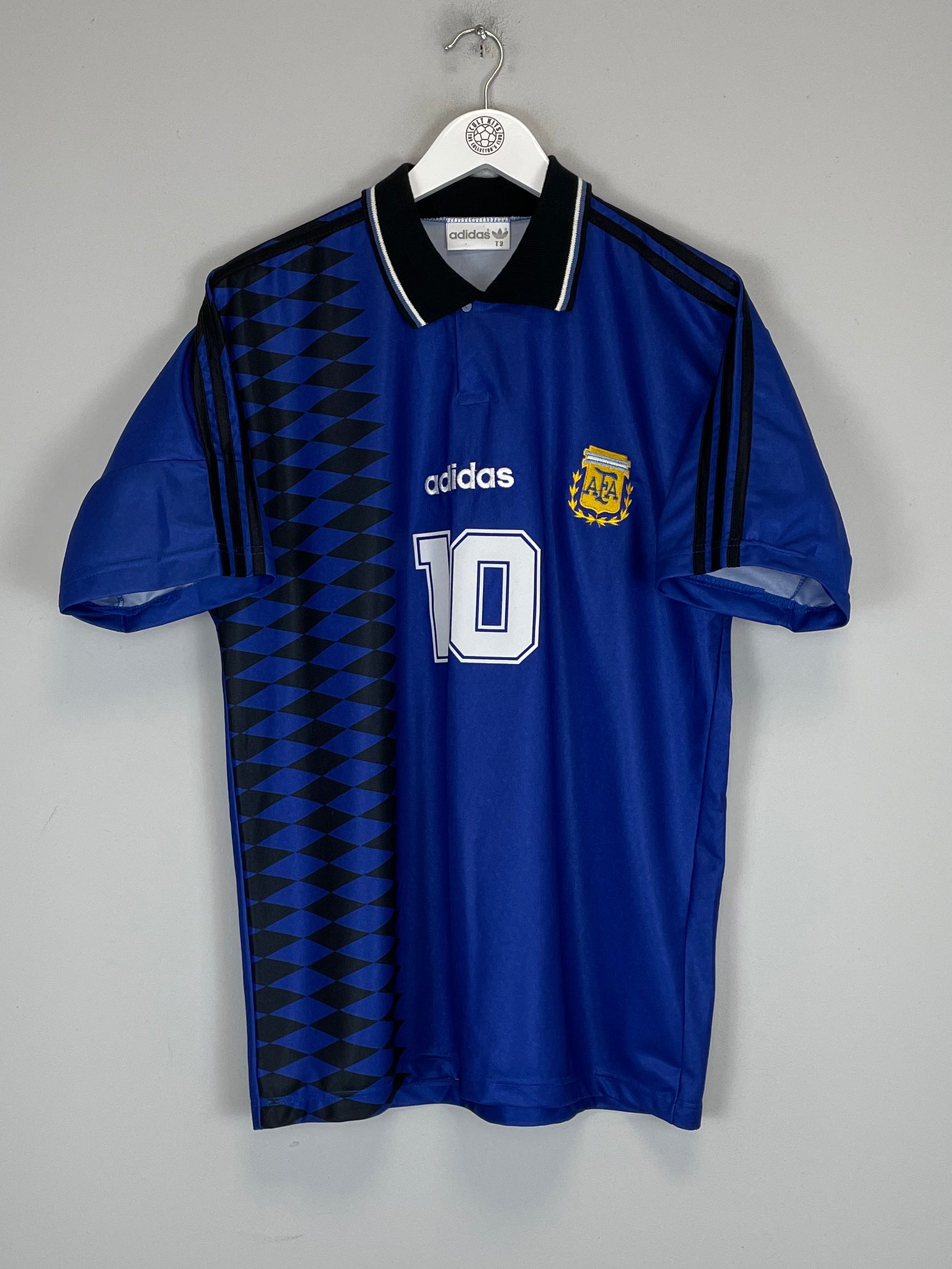 Shop 1994 ARGENTINA MARADONA #10 AWAY SHIRT (M) ADIDAS, classic football shirts, vintage football shirts & retro soccer jerseys at Cult Kits