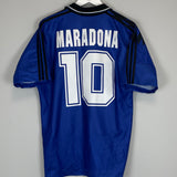Shop 1994 ARGENTINA MARADONA #10 AWAY SHIRT (M) ADIDAS, classic football shirts, vintage football shirts & retro soccer jerseys at Cult Kits