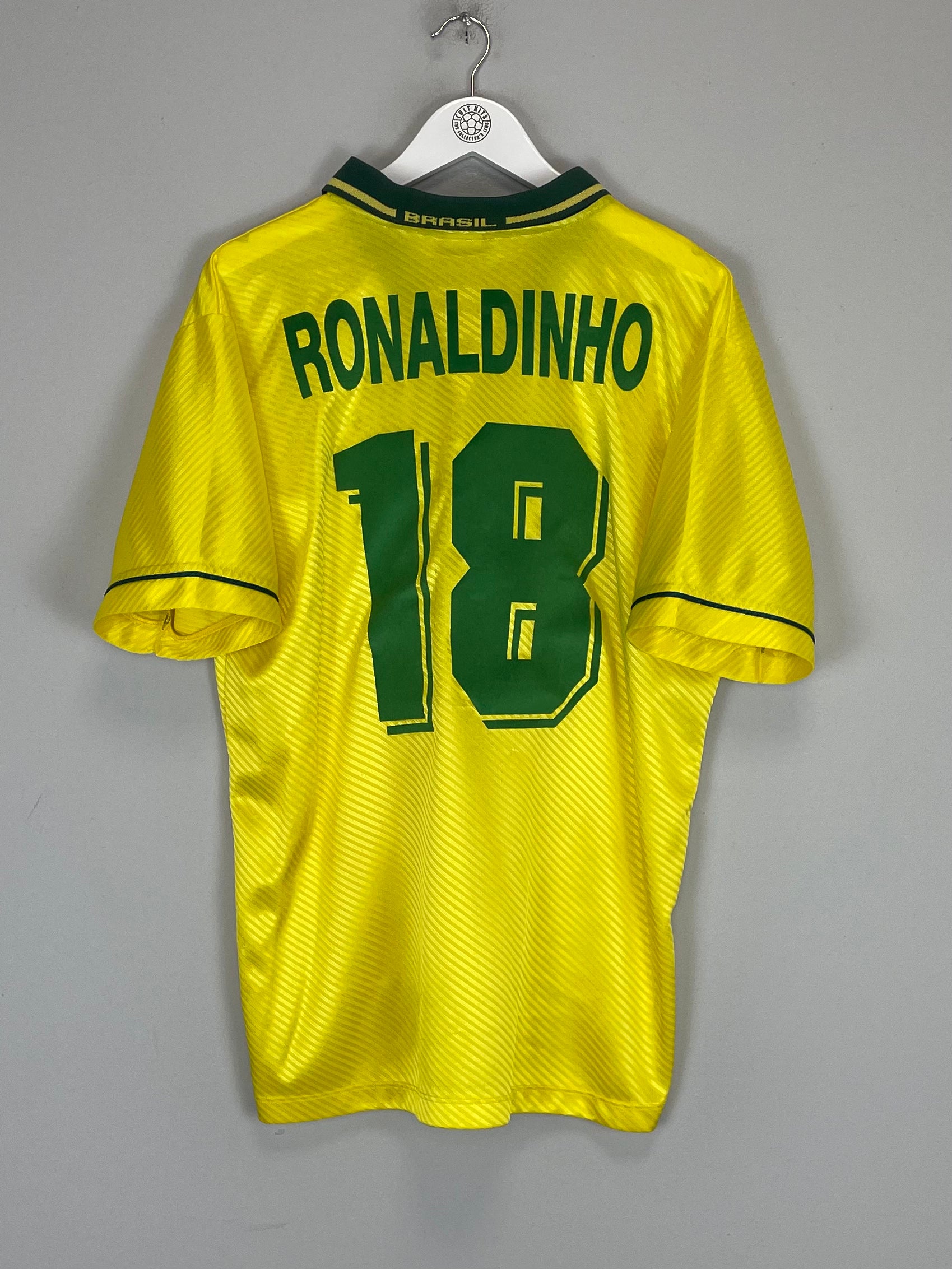 Shop 1994 BRAZIL RONALDINHO #18 HOME SHIRT (L) UMBRO, classic football shirts, vintage football shirts & retro soccer jerseys at Cult Kits
