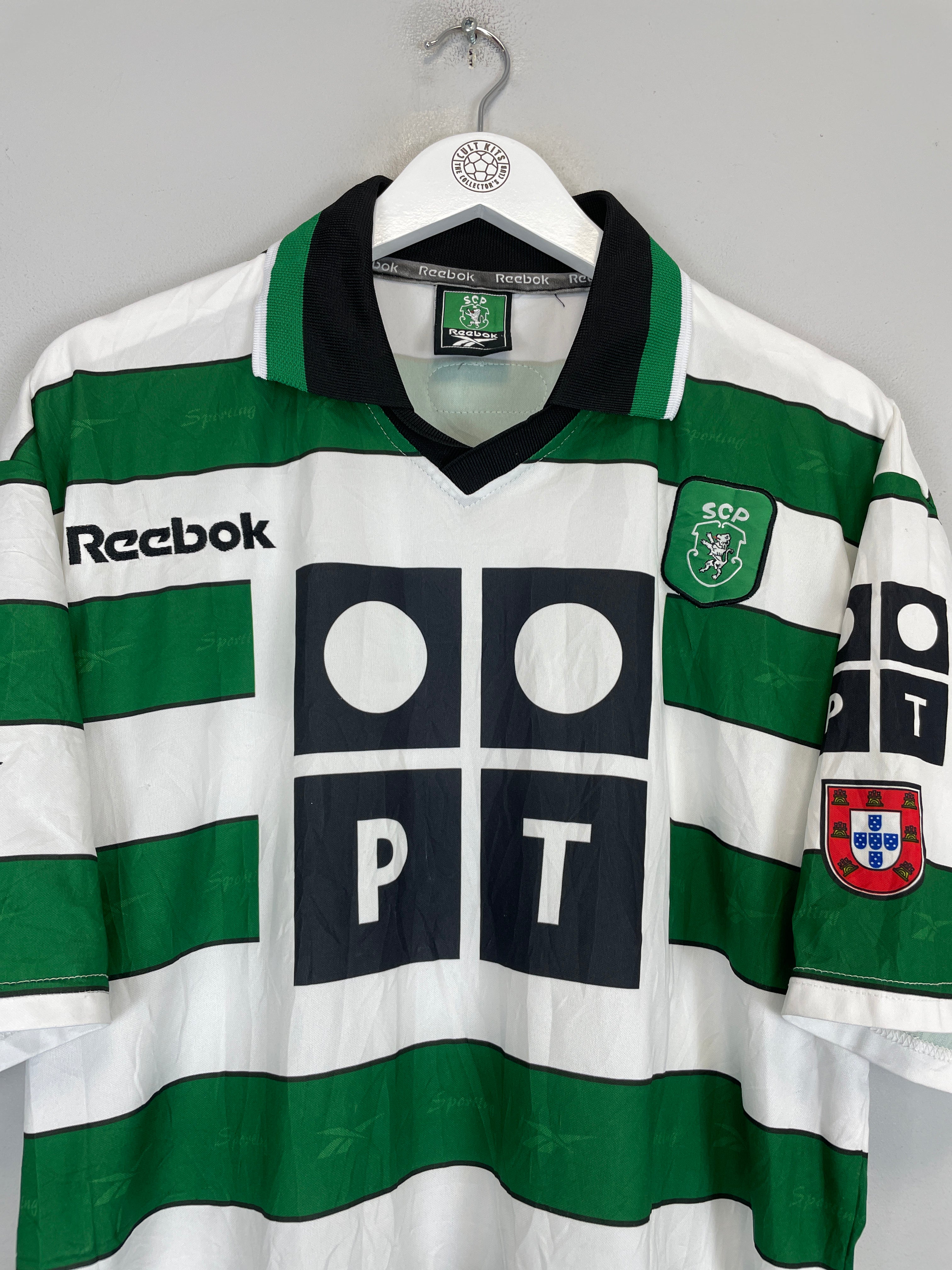 Shop 2000/01 SPORTING CP HOME SHIRT (M) REEBOK, classic football shirts, vintage football shirts & retro soccer jerseys at Cult Kits