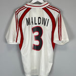 Shop 2000/02 AC MILAN MALDINI #3 AWAY SHIRT (M) ADIDAS, classic football shirts, vintage football shirts & retro soccer jerseys at Cult Kits
