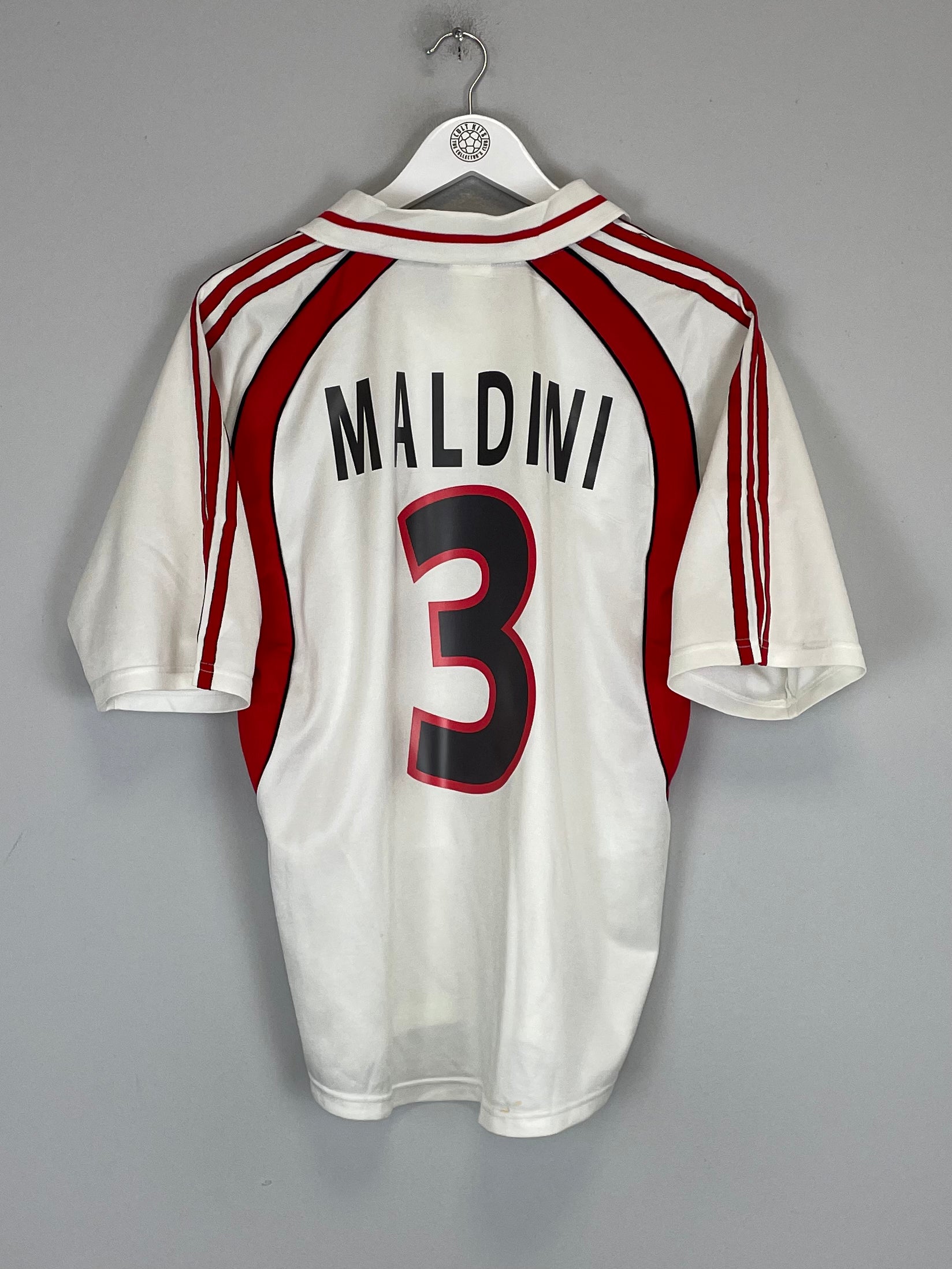 Shop 2000/02 AC MILAN MALDINI #3 AWAY SHIRT (M) ADIDAS, classic football shirts, vintage football shirts & retro soccer jerseys at Cult Kits