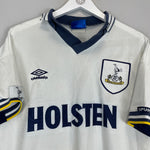 Shop 1993/95 TOTTENHAM KLINSMANN #18 HOME SHIRT (M) UMBRO, classic football shirts, vintage football shirts & retro soccer jerseys at Cult Kits