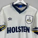 Shop 1993/95 TOTTENHAM KLINSMANN #18 HOME SHIRT (M) UMBRO, classic football shirts, vintage football shirts & retro soccer jerseys at Cult Kits