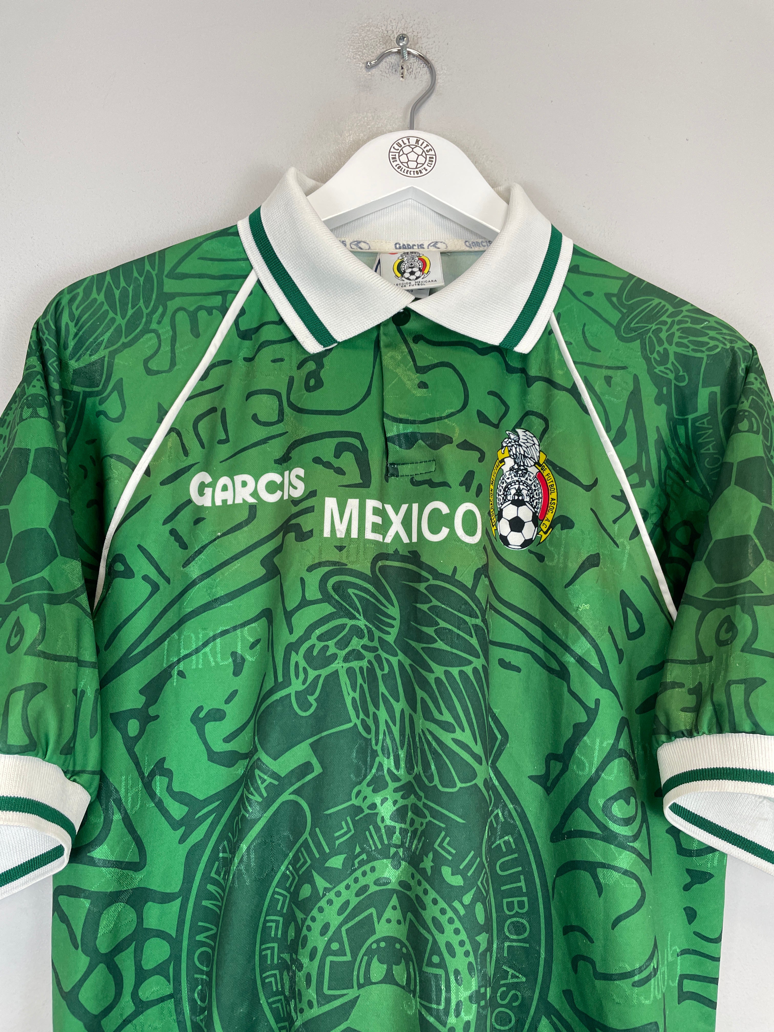 Shop 1999/00 MEXICO HOME SHIRT (L) GARCIS, classic football shirts, vintage football shirts & retro soccer jerseys at Cult Kits