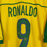 1998/00 BRAZIL RONALDO #9 HOME SHIRT (XL) NIKE