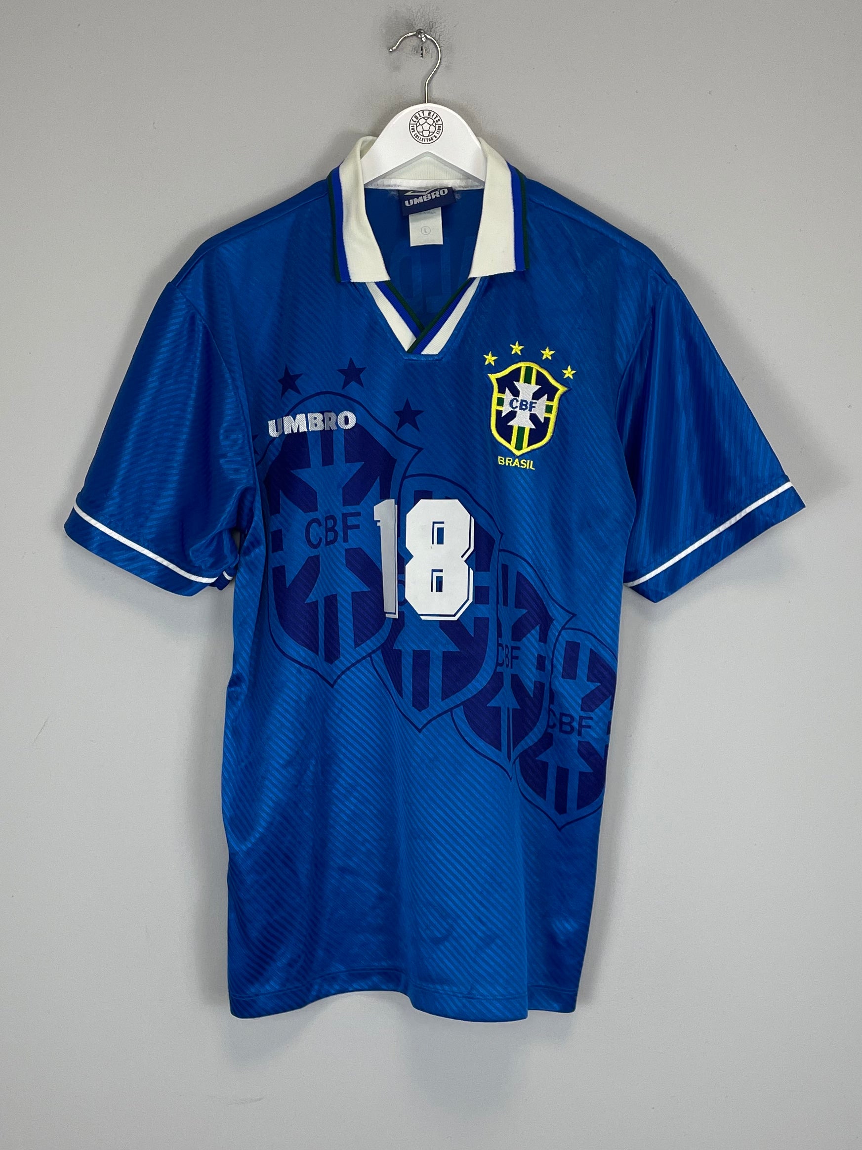 Shop 1994 BRAZIL RONALDINHO #18 AWAY SHIRT (L) UMBRO, classic football shirts, vintage football shirts & retro soccer jerseys at Cult Kits