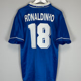 Shop 1994 BRAZIL RONALDINHO #18 AWAY SHIRT (L) UMBRO, classic football shirts, vintage football shirts & retro soccer jerseys at Cult Kits