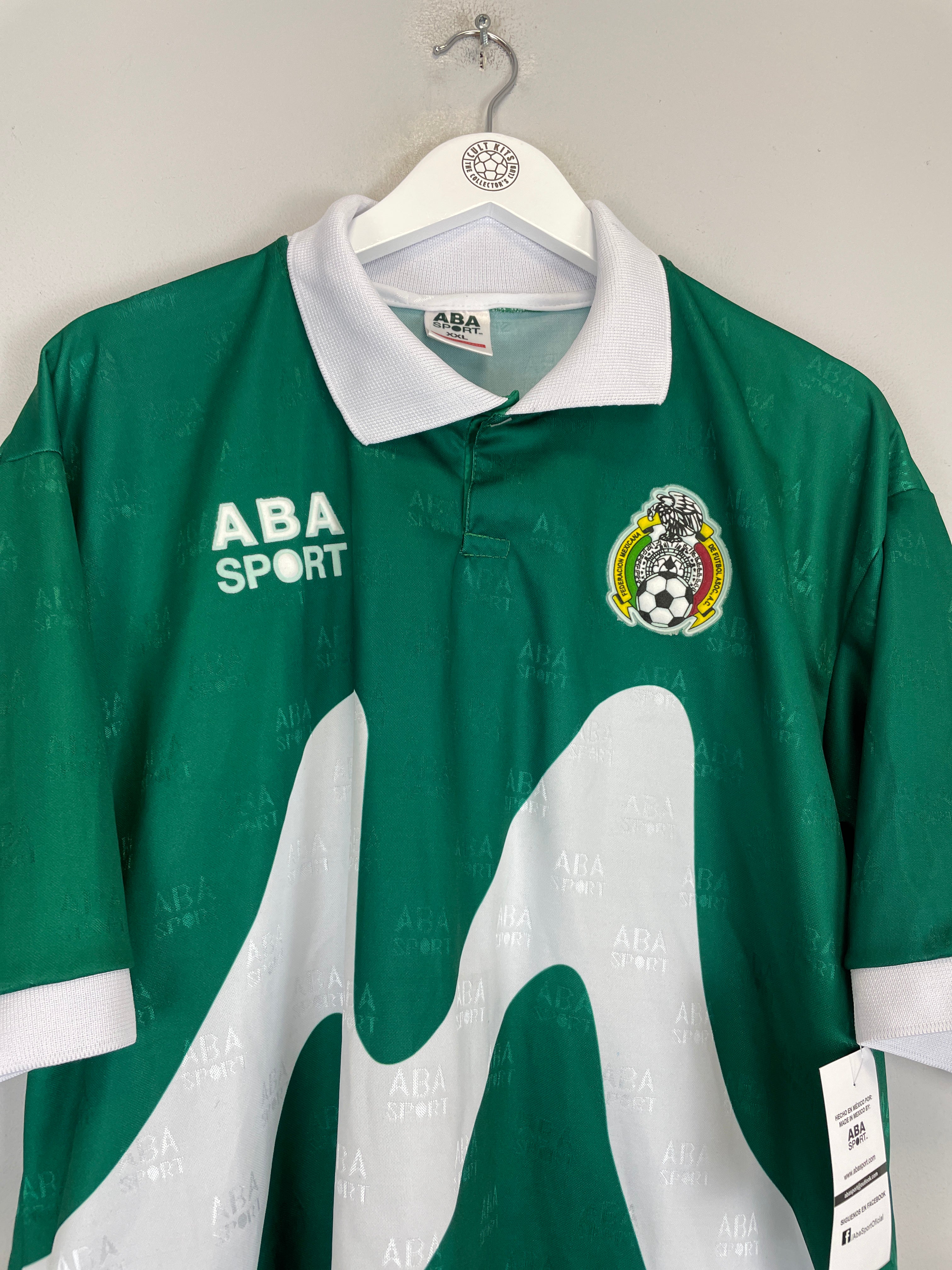 Shop 1995 MEXICO *REISSUE* BNWT HOME SHIRT (XXL) ABA SPORT, classic football shirts, vintage football shirts & retro soccer jerseys at Cult Kits
