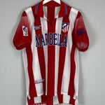 Shop 1998/99 ATLETICO MADRID HOME SHIRT (L) REEBOK, classic football shirts, vintage football shirts & retro soccer jerseys at Cult Kits