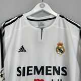 2003/04 REAL MADRID BECKHAM #23 C/L L/S HOME SHIRT (XL) ADIDAS