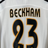 2003/04 REAL MADRID BECKHAM #23 C/L L/S HOME SHIRT (XL) ADIDAS