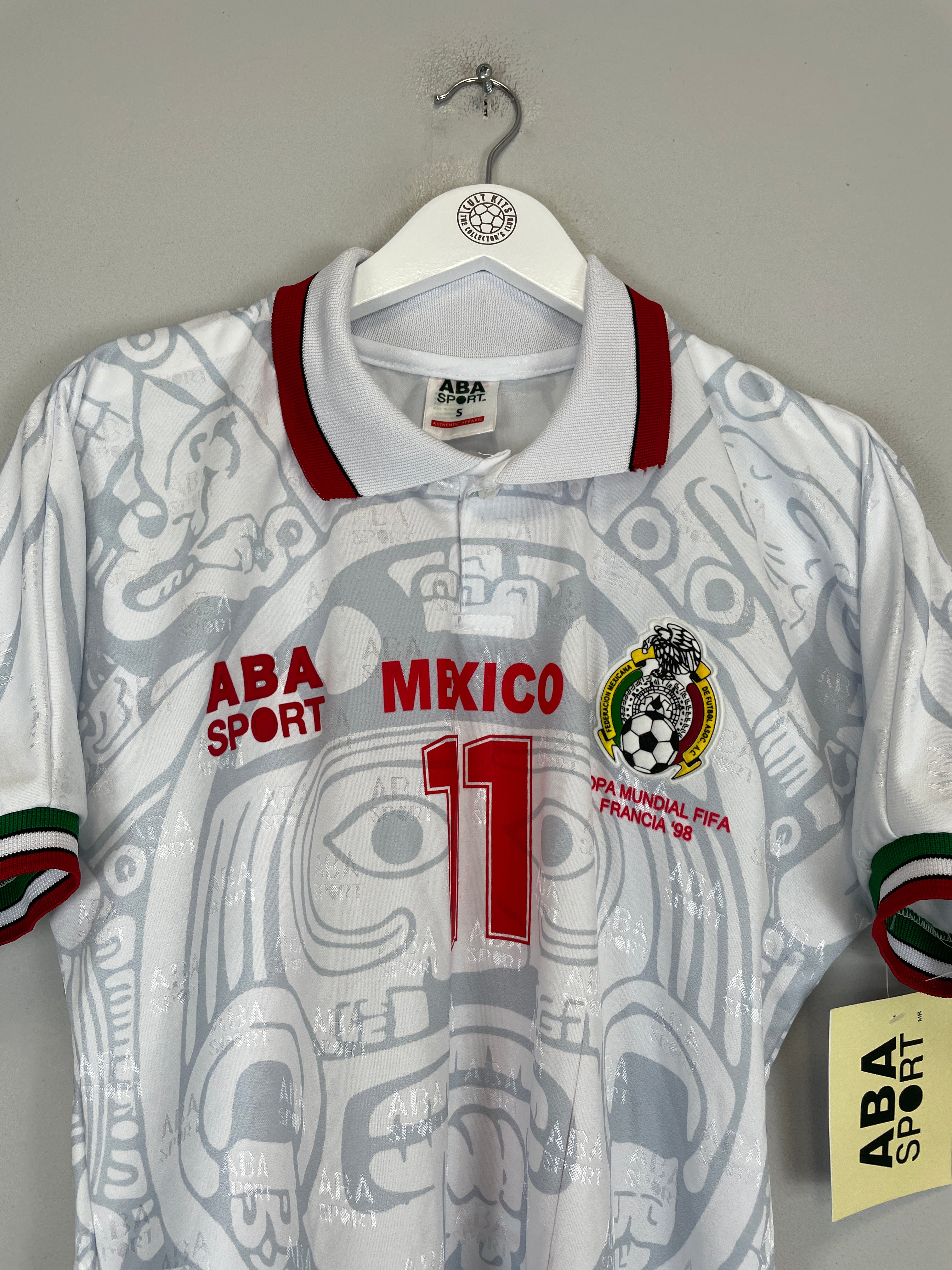 Shop 1998 MEXICO C.BLANCO #11 *REISSUE* BNWT AWAY SHIRT (S) ABA SPORT, classic football shirts, vintage football shirts & retro soccer jerseys at Cult Kits