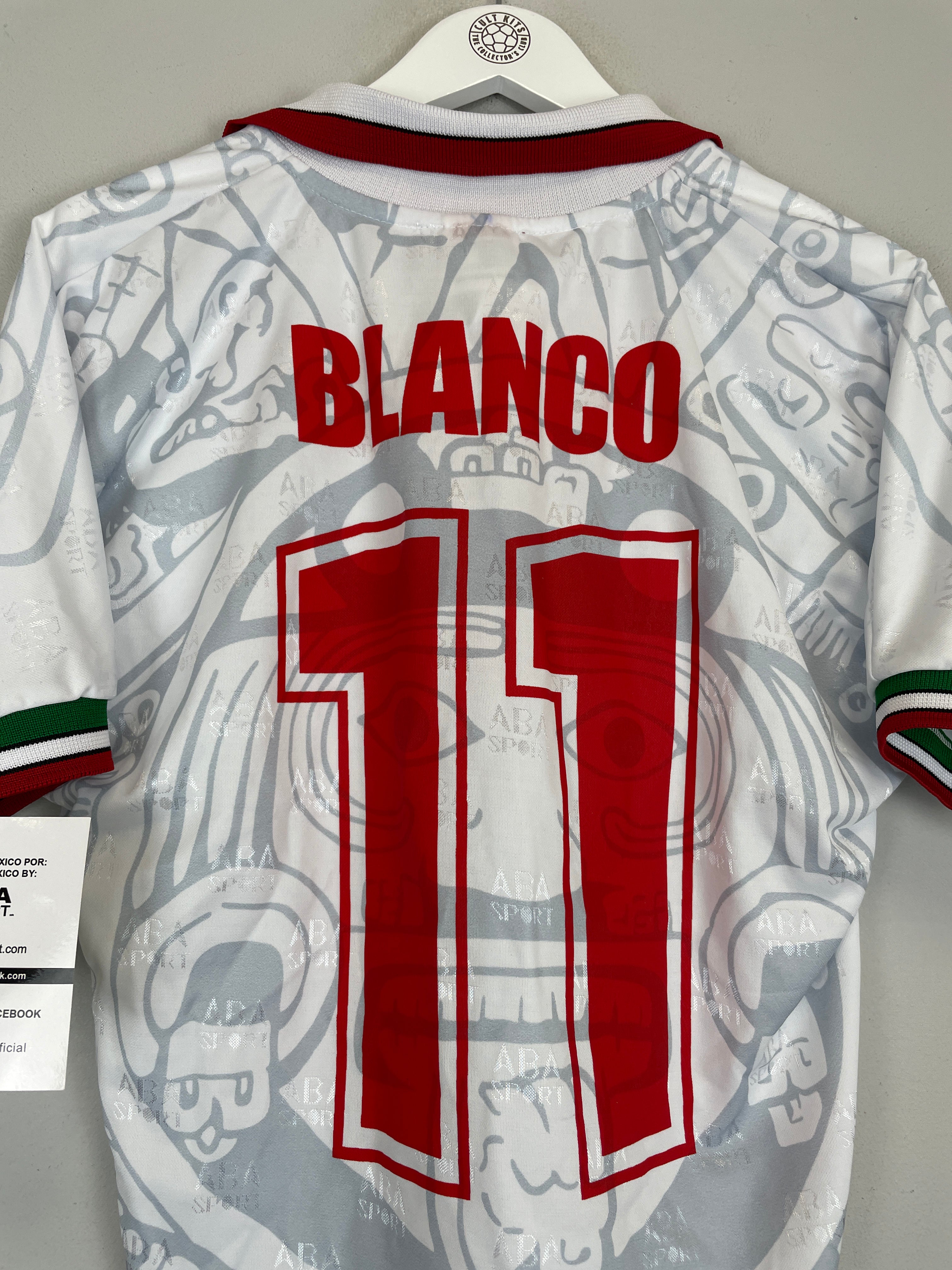 Shop 1998 MEXICO C.BLANCO #11 *REISSUE* BNWT AWAY SHIRT (S) ABA SPORT, classic football shirts, vintage football shirts & retro soccer jerseys at Cult Kits