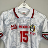 Shop 1998 MEXICO HERNANDEZ #15 *REISSUE* BNWT AWAY SHIRT (S) ABA SPORT, classic football shirts, vintage football shirts & retro soccer jerseys at Cult Kits