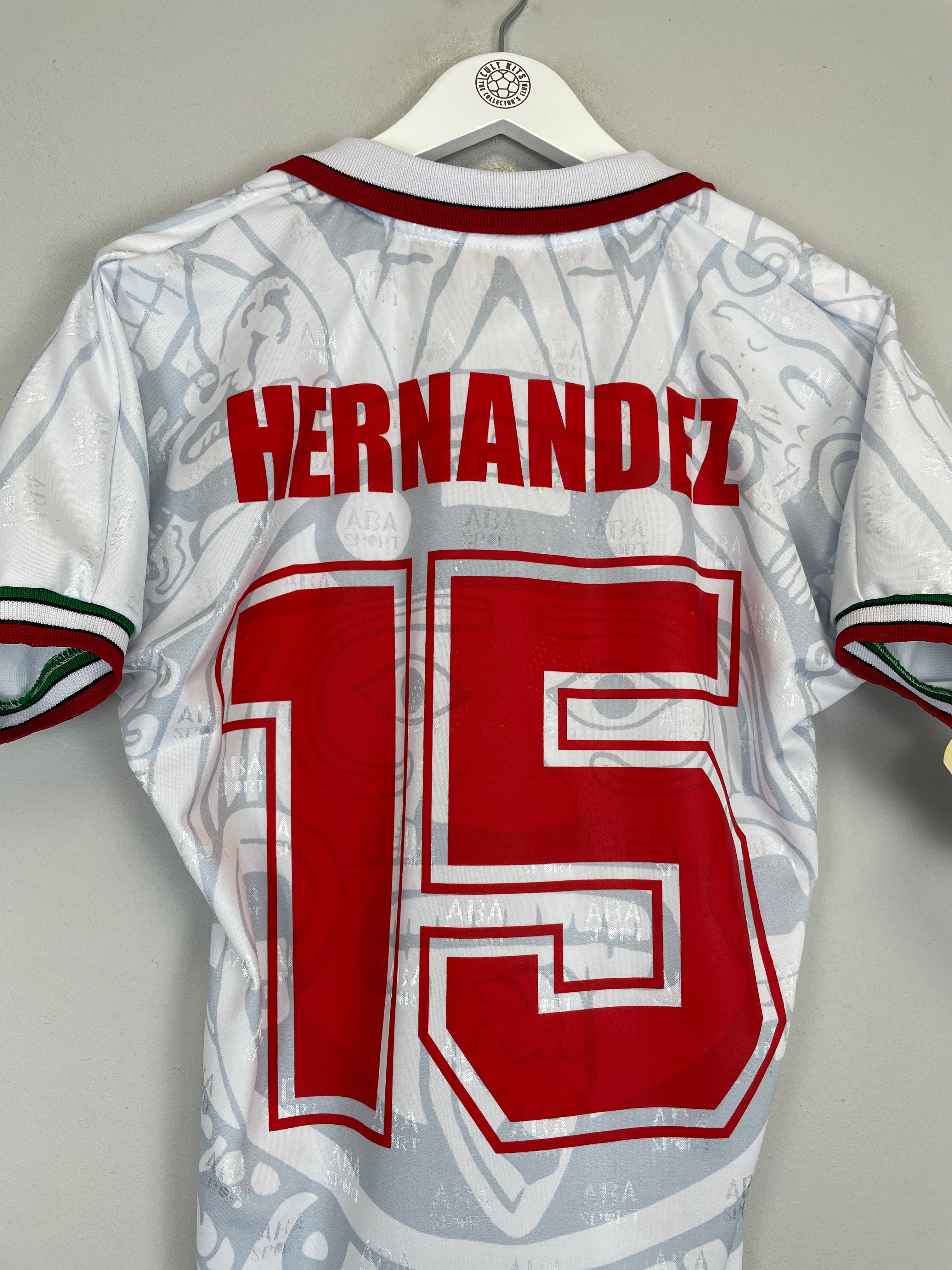 Shop 1998 MEXICO HERNANDEZ #15 *REISSUE* BNWT AWAY SHIRT (S) ABA SPORT, classic football shirts, vintage football shirts & retro soccer jerseys at Cult Kits