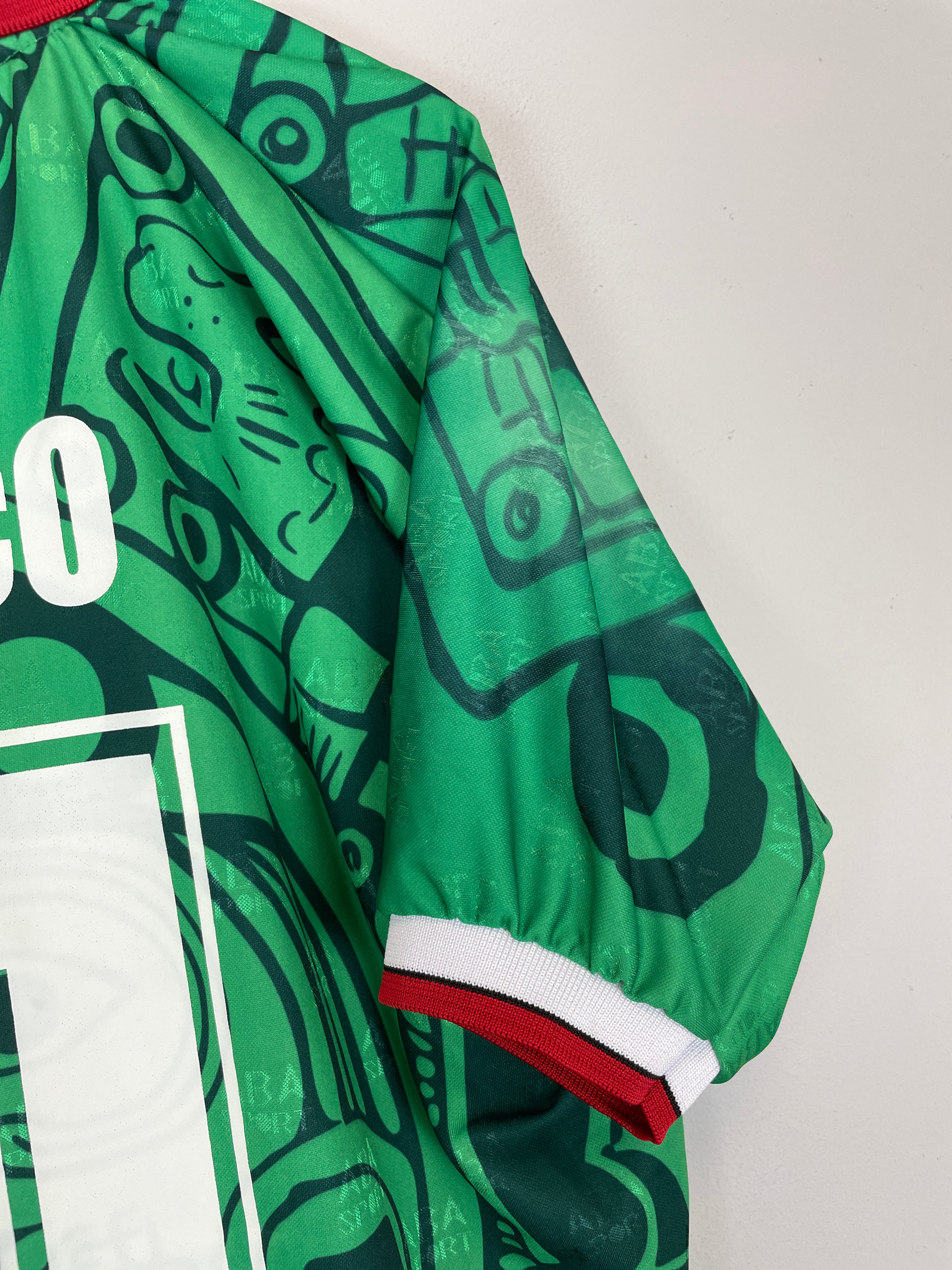 Shop 1998 MEXICO BLANCO #11 *REISSUE* BNWT HOME SHIRT (XXL) ABA SPORT, classic football shirts, vintage football shirts & retro soccer jerseys at Cult Kits