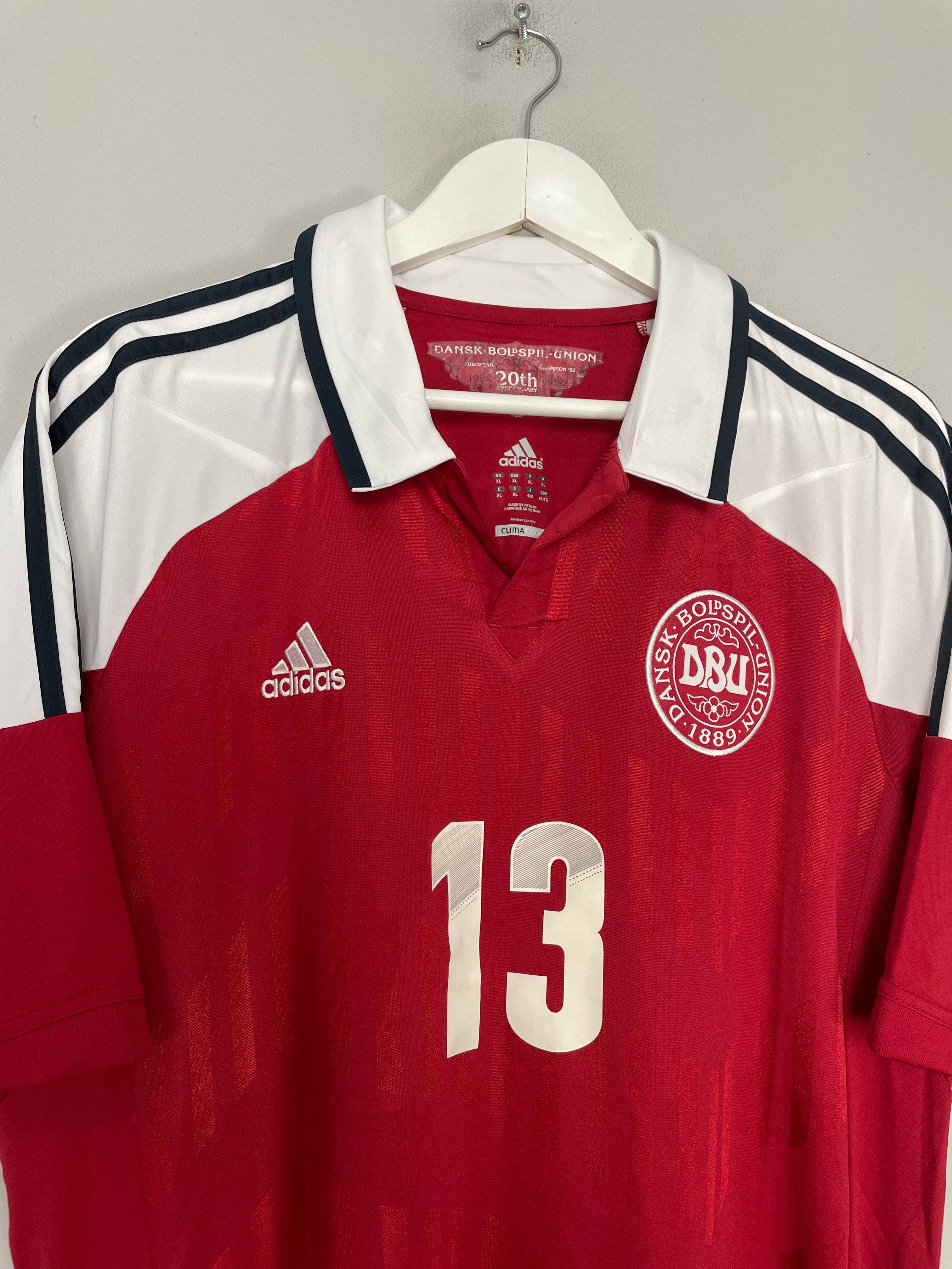 Shop 2012/13 DENMARK LARSEN #13 HOME SHIRT (XL) ADIDAS, classic football shirts, vintage football shirts & retro soccer jerseys at Cult Kits