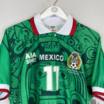 Shop 1998 MEXICO BLANCO #11 *REISSUE* BNWT HOME SHIRT (XL) ABA SPORT, classic football shirts, vintage football shirts & retro soccer jerseys at Cult Kits