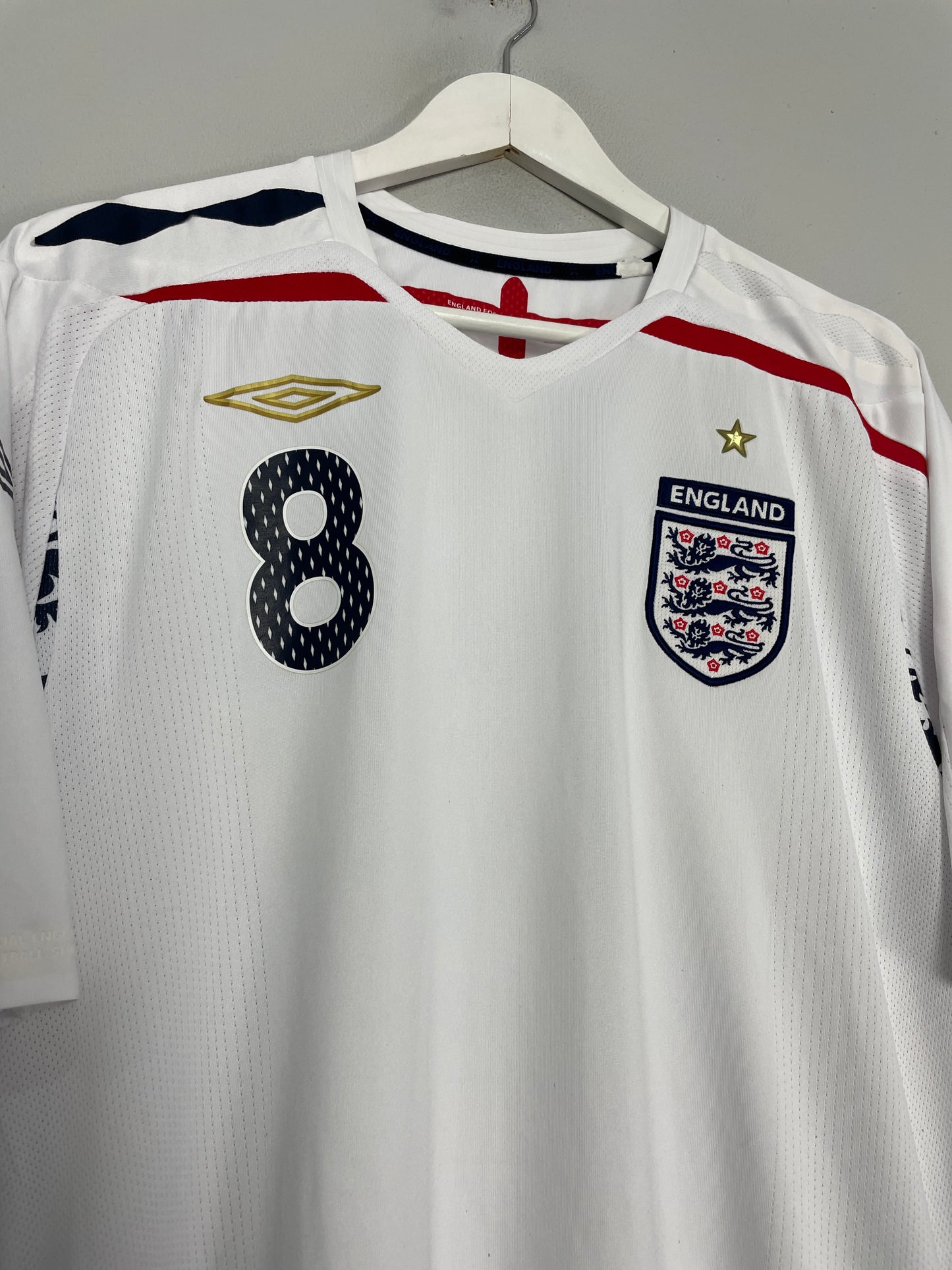2007/09 ENGLAND LAMPARD #8 HOME SHIRT (XL) UMBRO