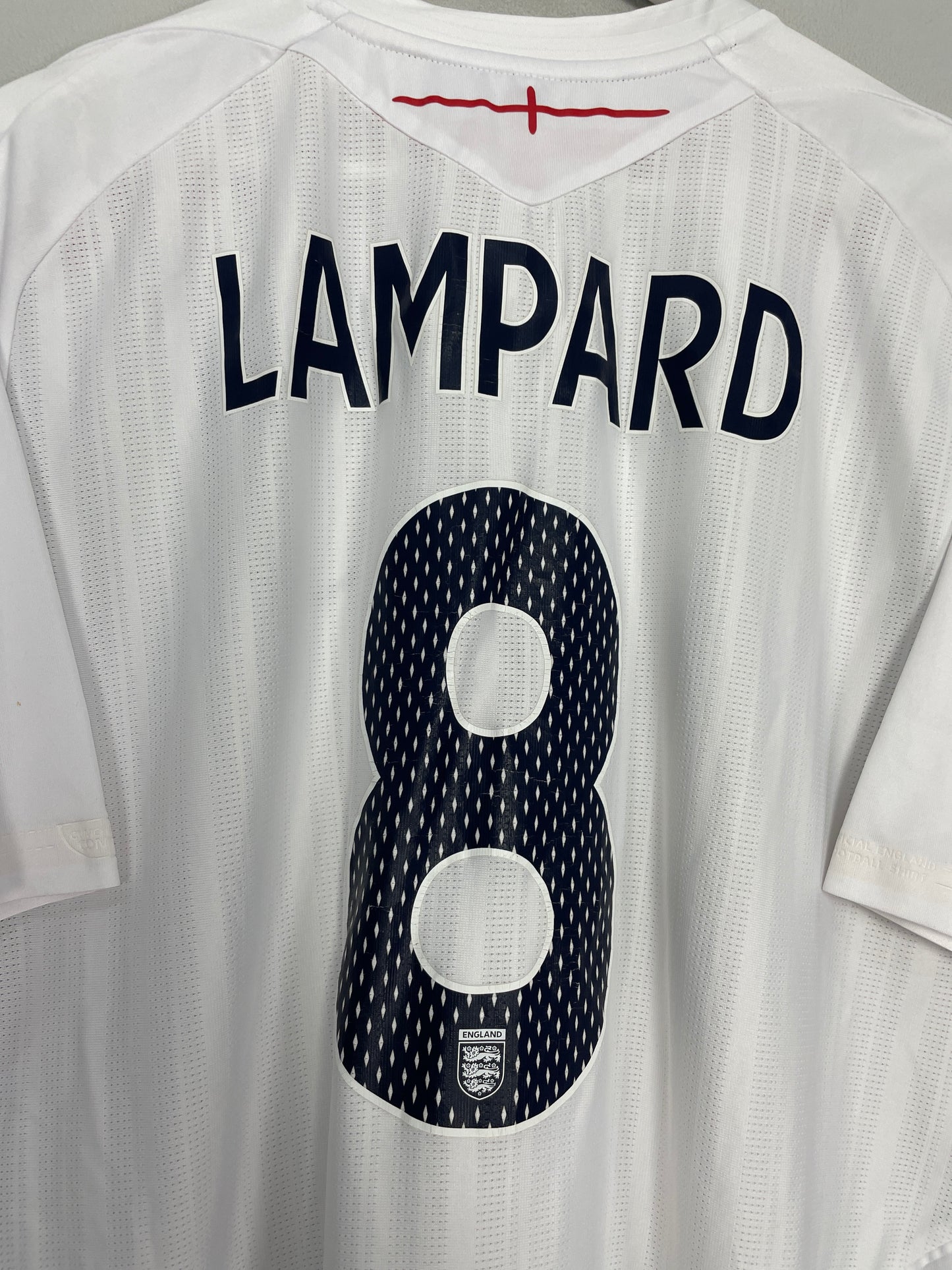 2007/09 ENGLAND LAMPARD #8 HOME SHIRT (XL) UMBRO