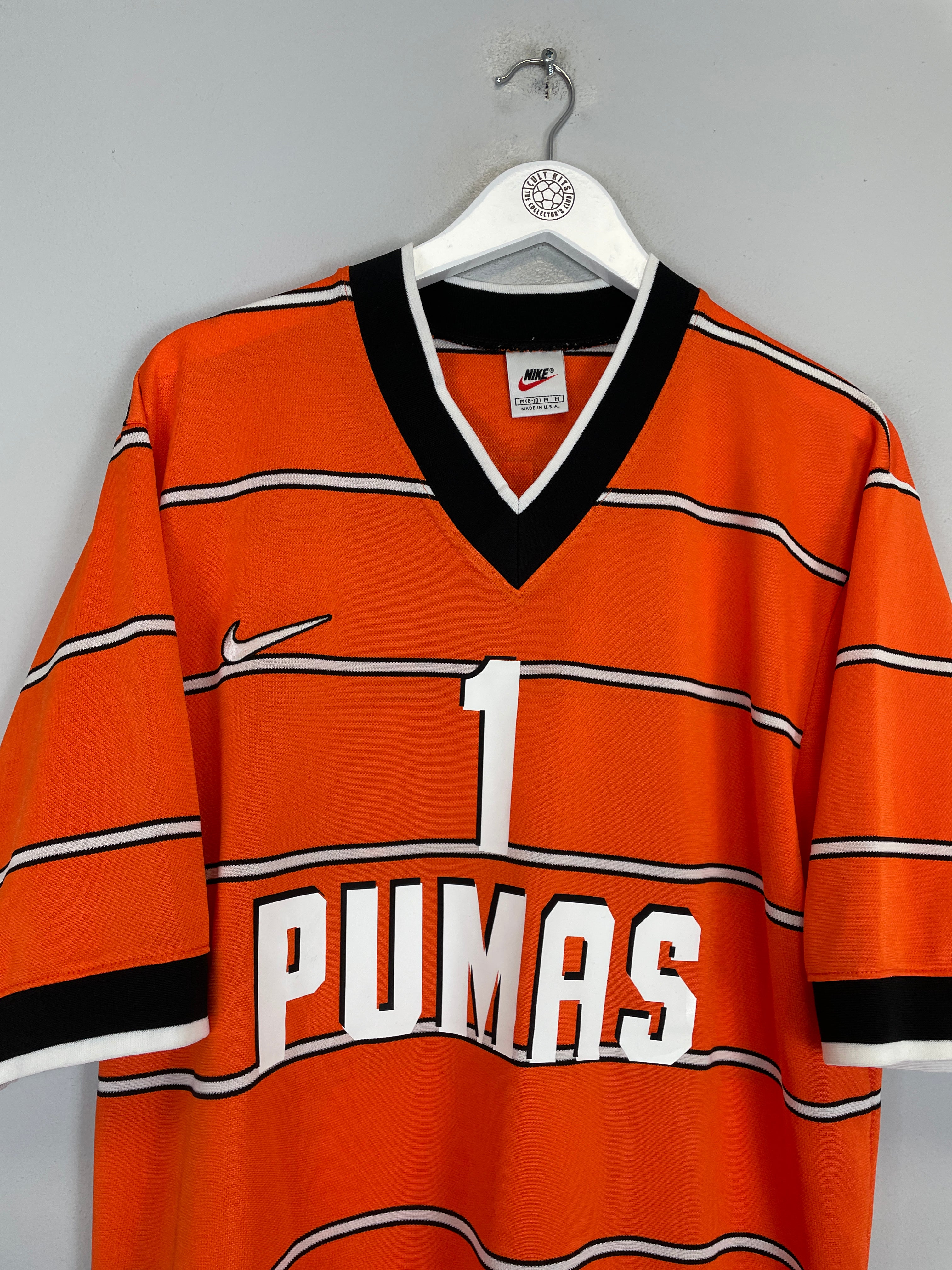 Shop 1997/98 UNAM PUMAS J.CAMPOS #1 GK SHIRT (M) NIKE, classic football shirts, vintage football shirts & retro soccer jerseys at Cult Kits