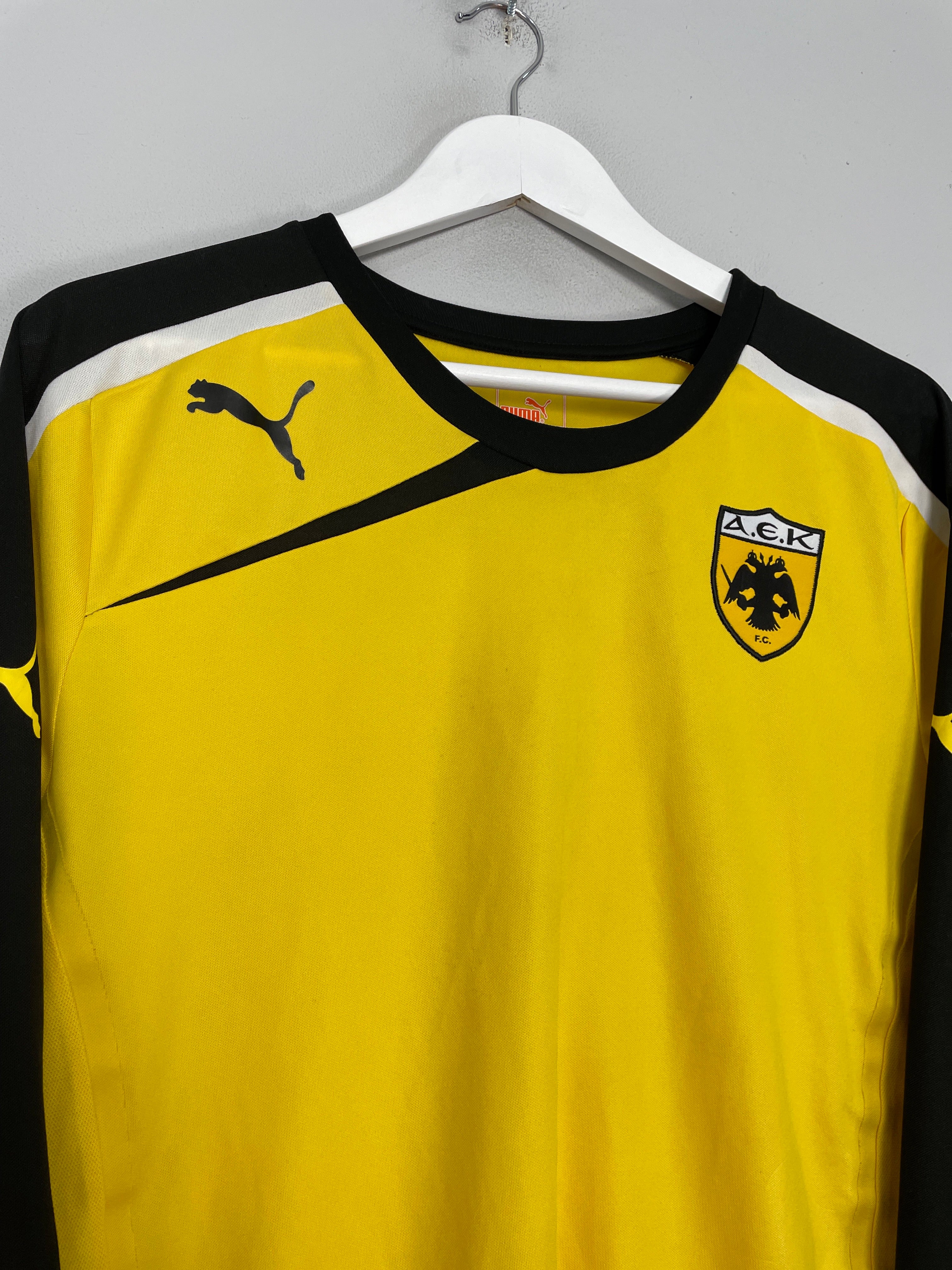 Shop 2013/14 AEK ATHENS KONSTANTINOS #4 L/S HOME SHIRT (L) PUMA, classic football shirts, vintage football shirts & retro soccer jerseys at Cult Kits