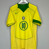 2004/06 BRAZIL RONALDINHO #10 HOME SHIRT (L) NIKE
