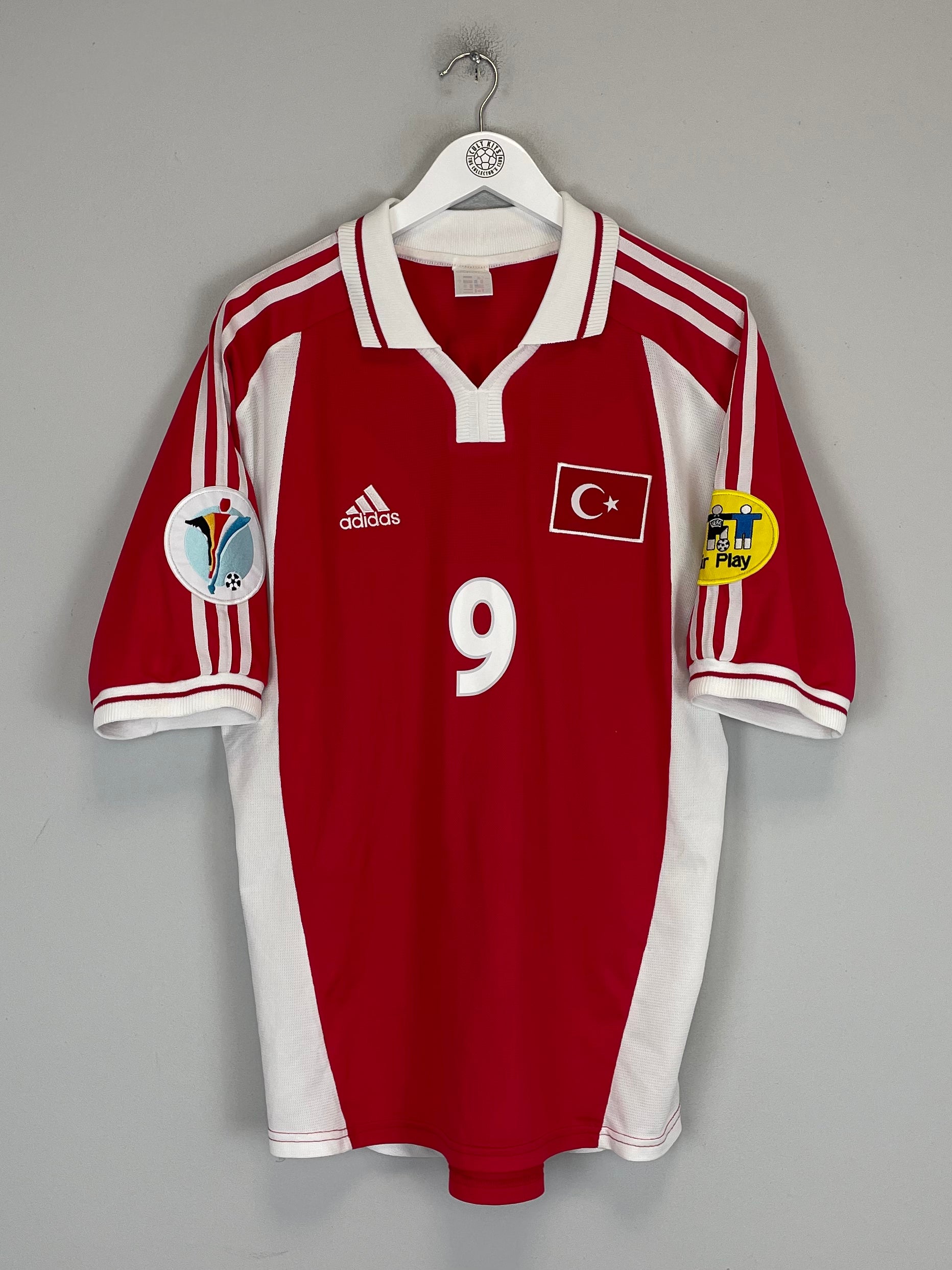 Shop 2000/02 TURKEY HAKAN SUKER #9 *MATCH ISSUE* HOME SHIRT (L) ADIDAS, classic football shirts, vintage football shirts & retro soccer jerseys at Cult Kits