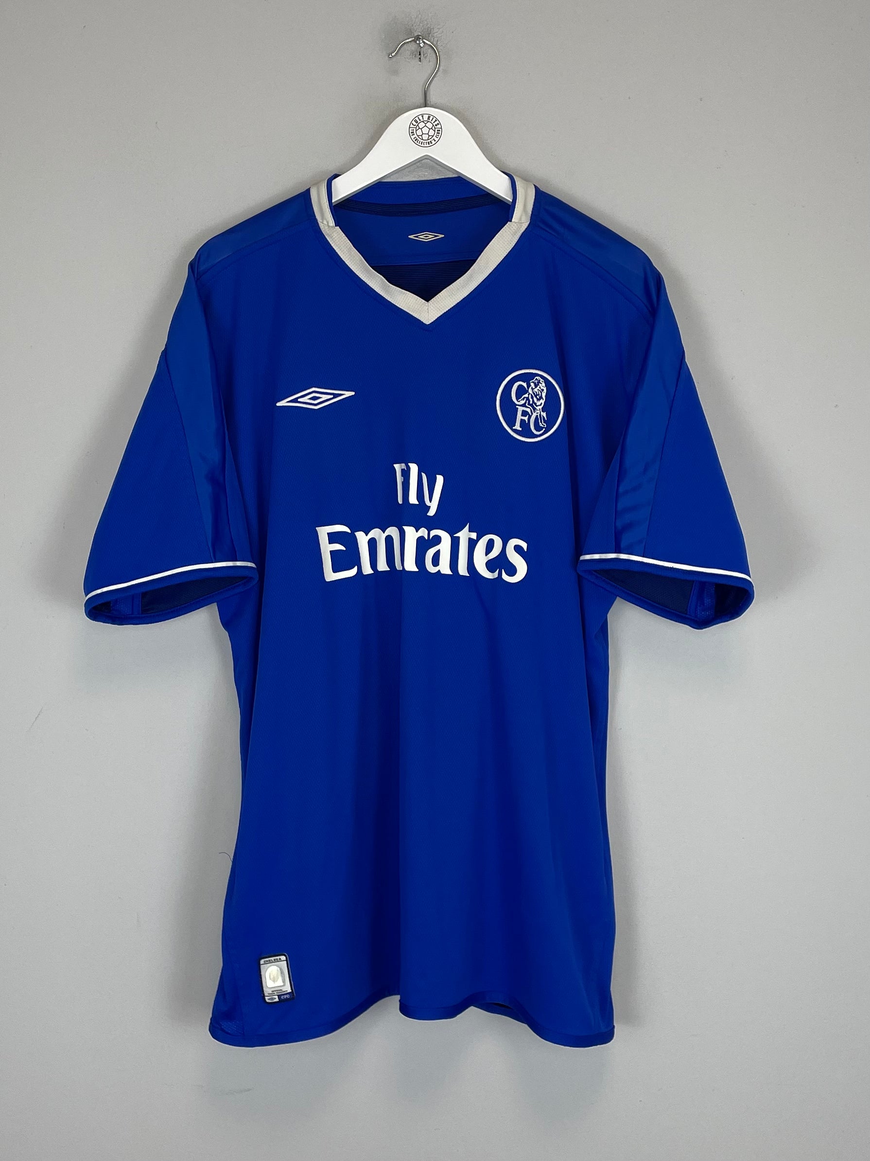 Shop 2003/05 CHELSEA MAKELELE #4 HOME SHIRT (XL) UMBRO, classic football shirts, vintage football shirts & retro soccer jerseys at Cult Kits