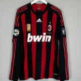 Shop 2008/09 AC MILAN MALDINI #3 *PLAYER ISSUE* L/S HOME SHIRT (XL) ADIDAS, classic football shirts, vintage football shirts & retro soccer jerseys at Cult Kits