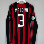 Shop 2008/09 AC MILAN MALDINI #3 *PLAYER ISSUE* L/S HOME SHIRT (XL) ADIDAS, classic football shirts, vintage football shirts & retro soccer jerseys at Cult Kits