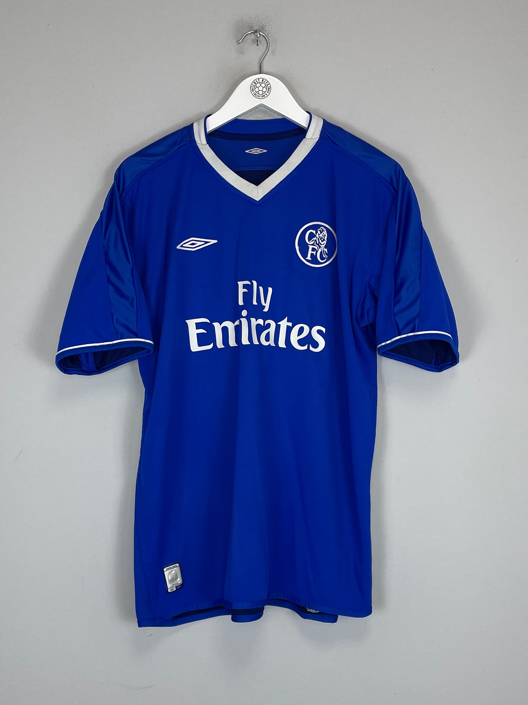 Shop 2003/04 CHELSEA CRESPO #21 HOME SHIRT (L) UMBRO, classic football shirts, vintage football shirts & retro soccer jerseys at Cult Kits