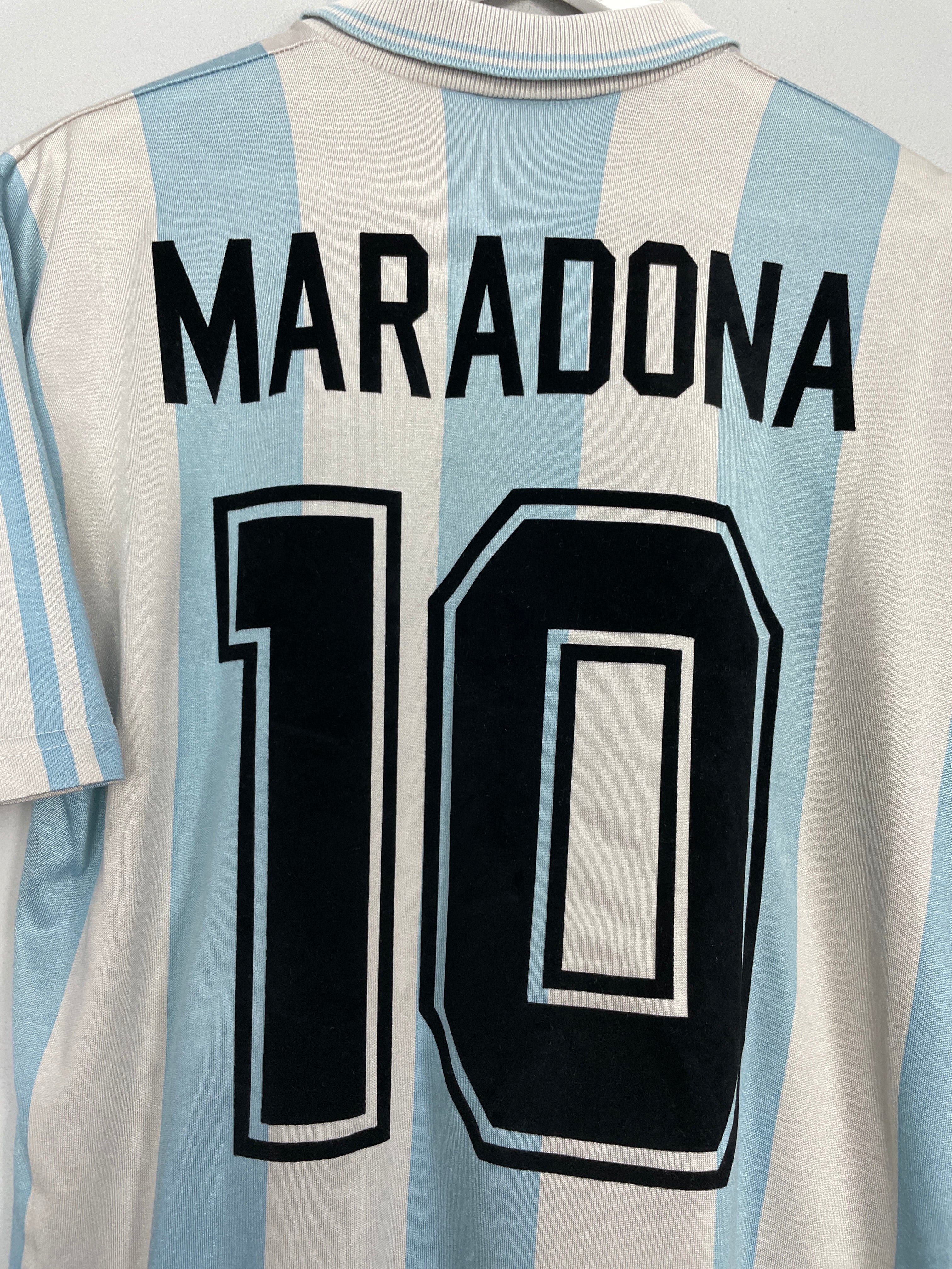 Shop 1994/96 ARGENTINA MARADONA #10 HOME SHIRT (M) ADIDAS, classic football shirts, vintage football shirts & retro soccer jerseys at Cult Kits