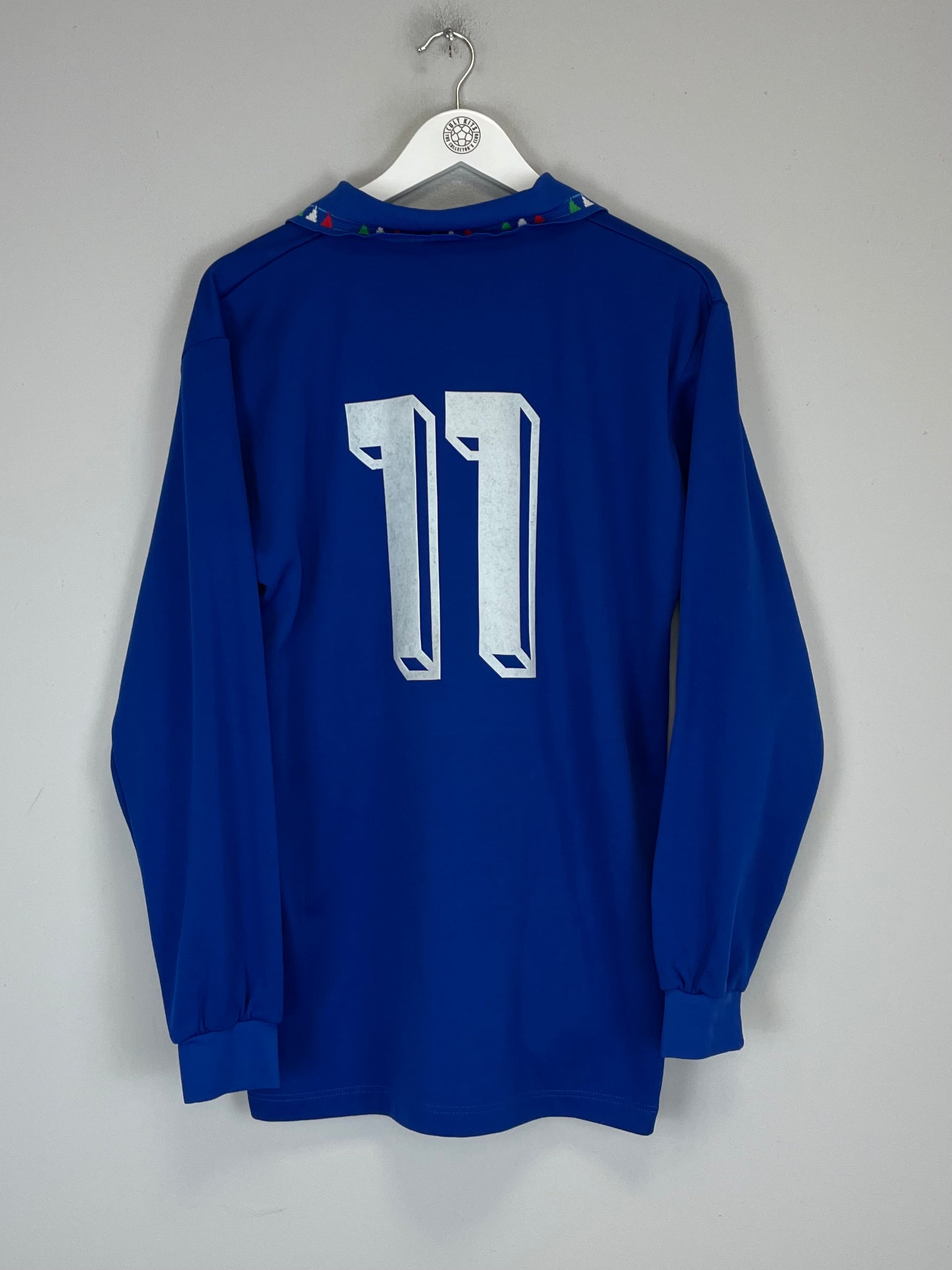 Shop 1992/93 ITALY L/S #11 HOME SHIRT (L) DIADORA, classic football shirts, vintage football shirts & retro soccer jerseys at Cult Kits
