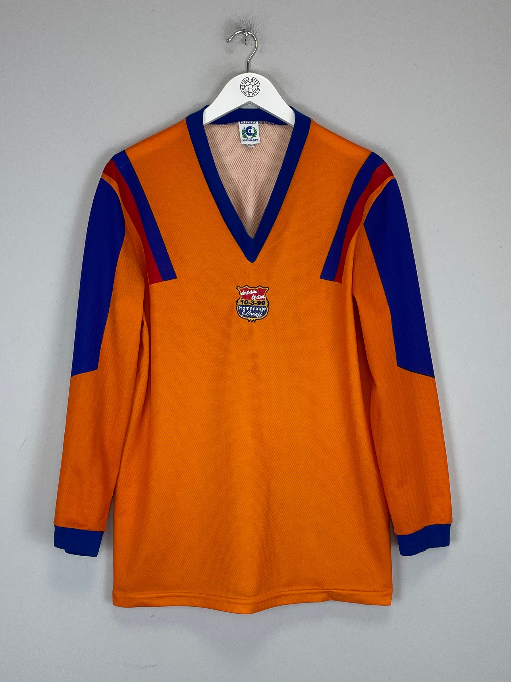 1999 BARCELONA CRUYFF TESTIMONIAL SHIRT (XL) VESTISPORT – Cult Kits 1999 BARCELONA CRUYFF TESTIMONIAL SHIRT (XL) VESTISPORT – Cult Kits