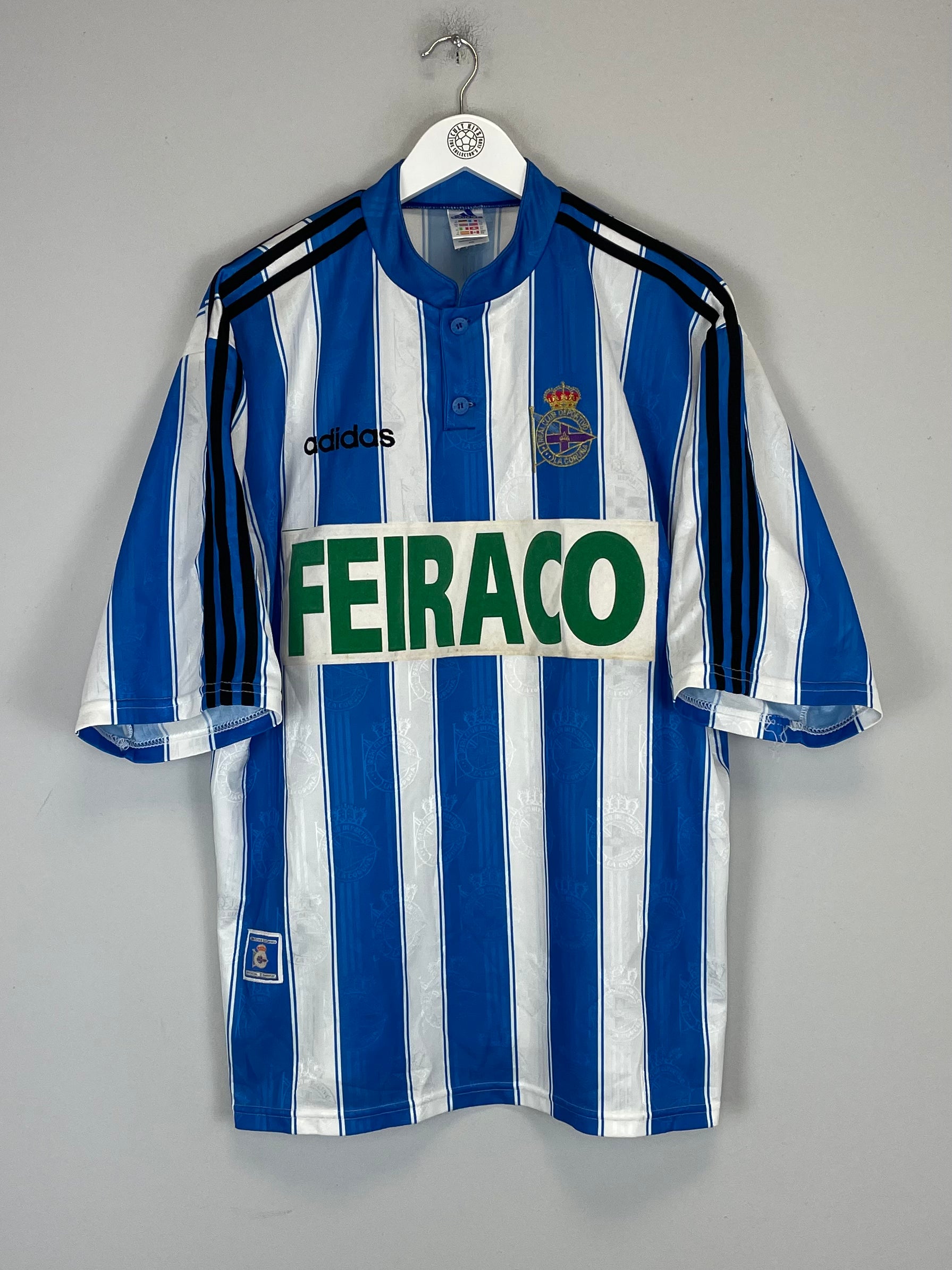Shop 1997/98 DEPORTIVO LA CORUNA HOME SHIRT (XL) ADIDAS, classic football shirts, vintage football shirts & retro soccer jerseys at Cult Kits