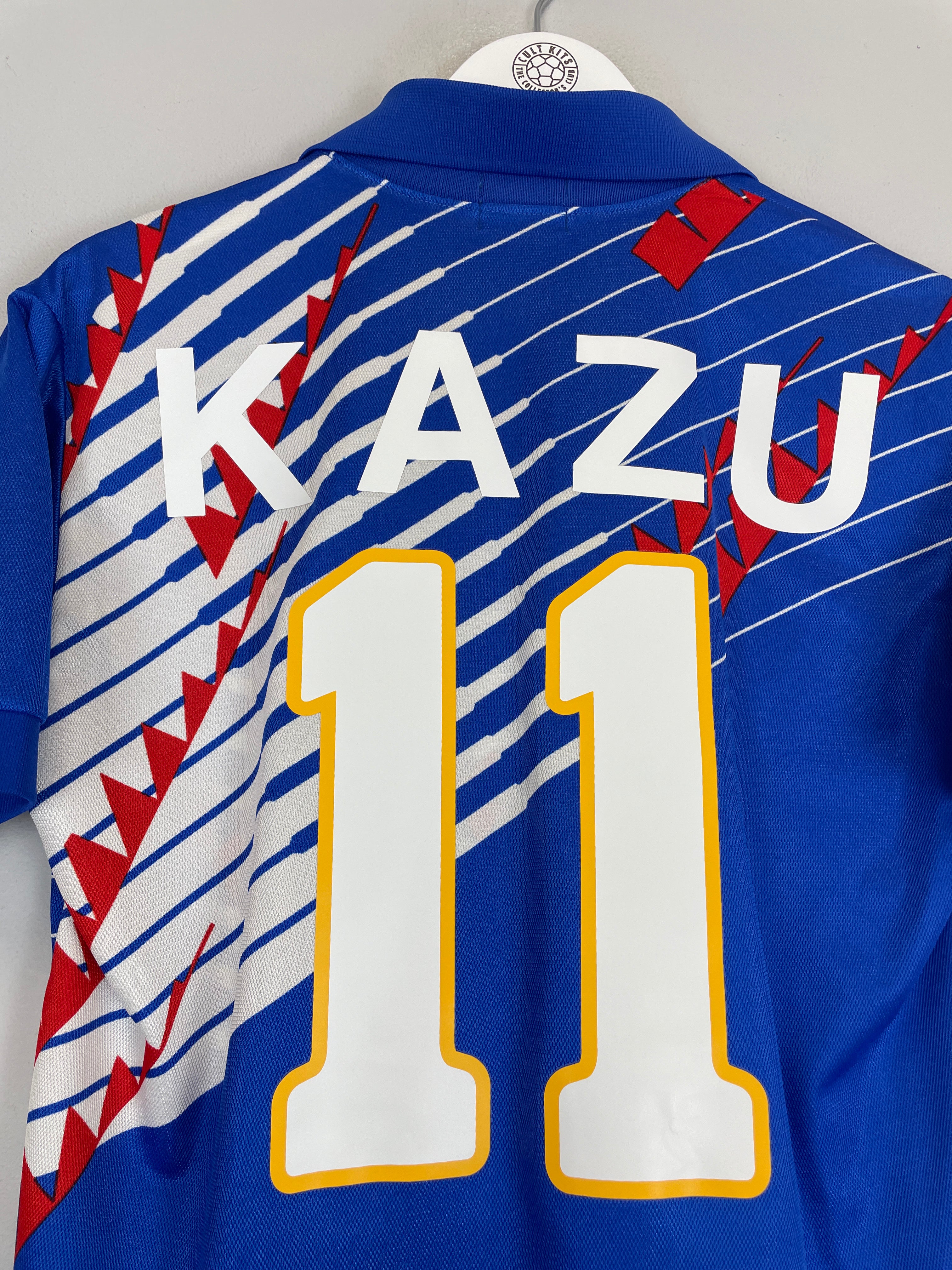 Shop 1994 JAPAN KAZU #11 HOME SHIRT (M) ASICS, classic football shirts, vintage football shirts & retro soccer jerseys at Cult Kits