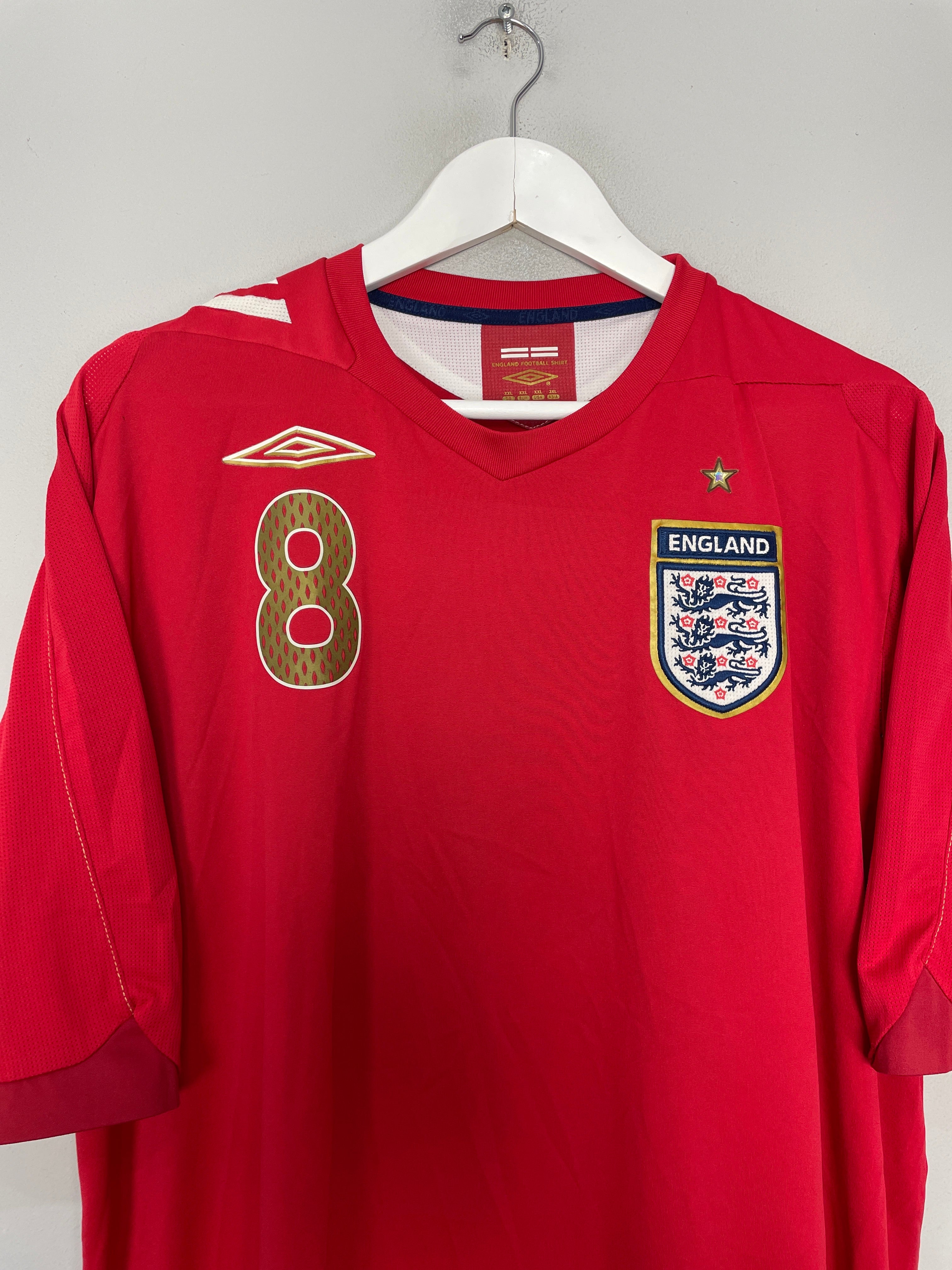 Shop 2006/08 ENGLAND LAMPARD #8 AWAY SHIRT (XXL) UMBRO, classic football shirts, vintage football shirts & retro soccer jerseys at Cult Kits